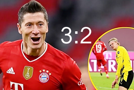Bundesliga: Bayern pobijedio Borrussiju Dortmund, Lewandowski - Haaland 3:2