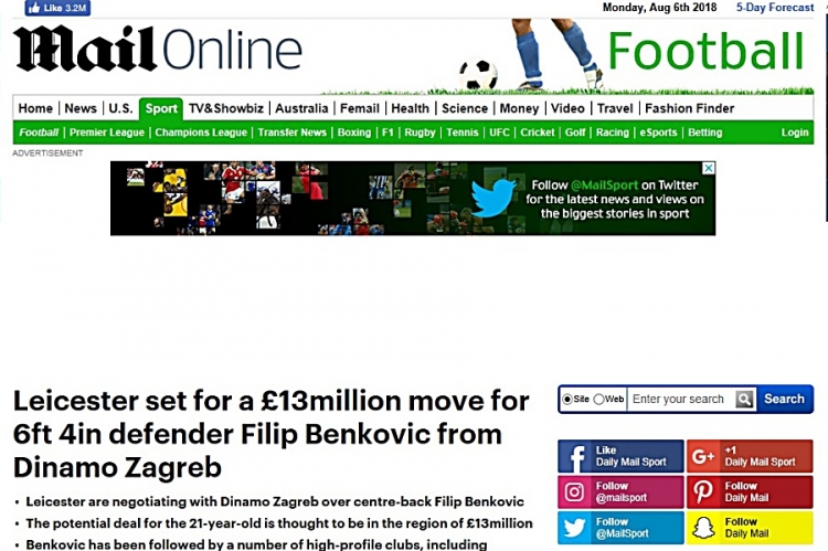 Filip Benković odlazi u Leicester City, mladi stoper nije putovao u Kazahstan