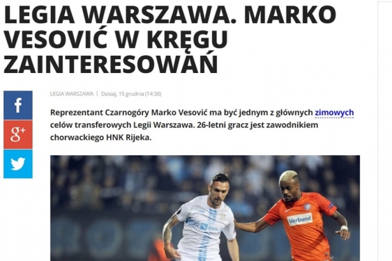Marko Vešović odlazi u poljsku Legiju
