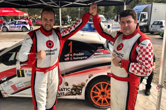 Viliam Prodan i Zoran Raštegorac (AK Opatija Motorsport) nakon pobjede na Opatijskom rallyu