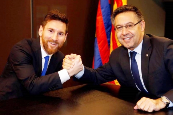 Messi i Bartomeu snimljeni u nekim sretnijim  vremenima