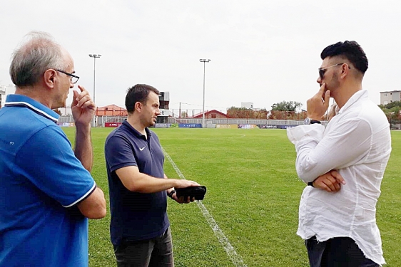 Igor Načinović, Damir Stipković i Saša Matijaš na Krimeji prije utakmice