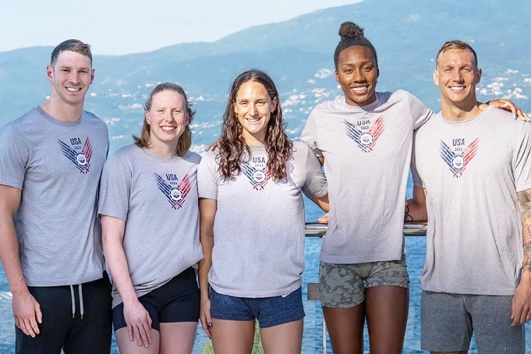  Ryan Murphy, Lilly King, Leah Smith, Natalie Hinds, Caeleb Dressel na Kantridi