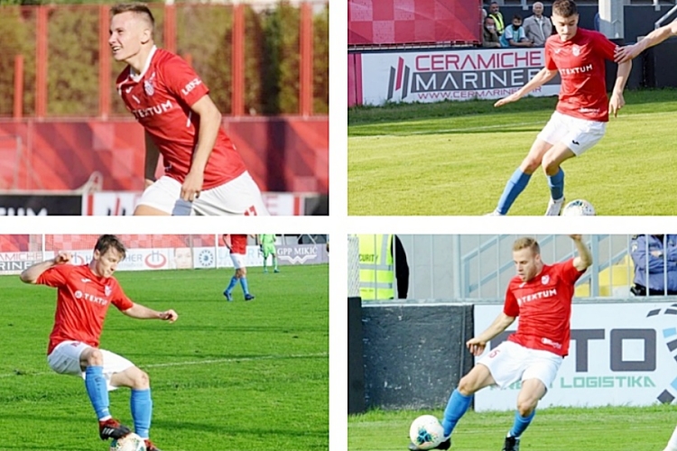 Matija Frigan, Veldin Hodža, Adrian Liber i Ivan Smolčić u dresovima Orijenta