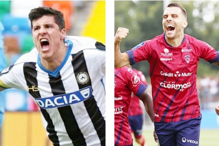Stipe Perica u dresu Udinesea, Komnen Andrić u dresu Clermonta 