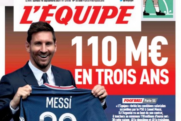 L&#039;Equipe prvi objavio detalje ugovora, Messi će u PSG-u zaraditi 110 milijuna eura