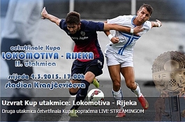 Lokomotiva - Rijeka: Oba kluba osigurala live-stream prijenose uzvratne utakmice četvrtfinala Kupa