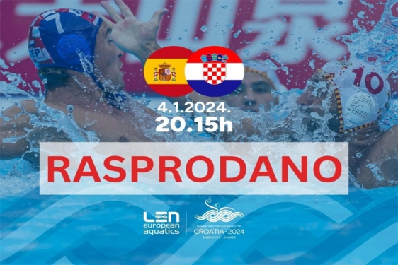 Rasprodane ulaznice za utakmicu vaterpolskog Eura između Hrvatske i Španjolske